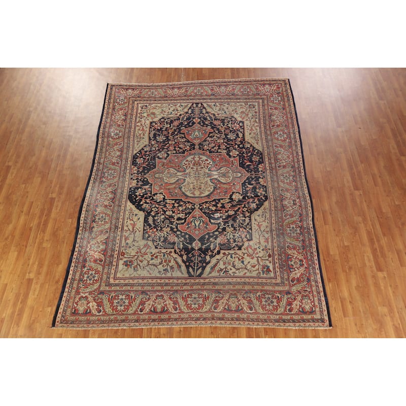 Vegetable Dye Sarouk Farahan Persian Area Rug Handmade Wool Carpet - 8'7" x 11'5"
