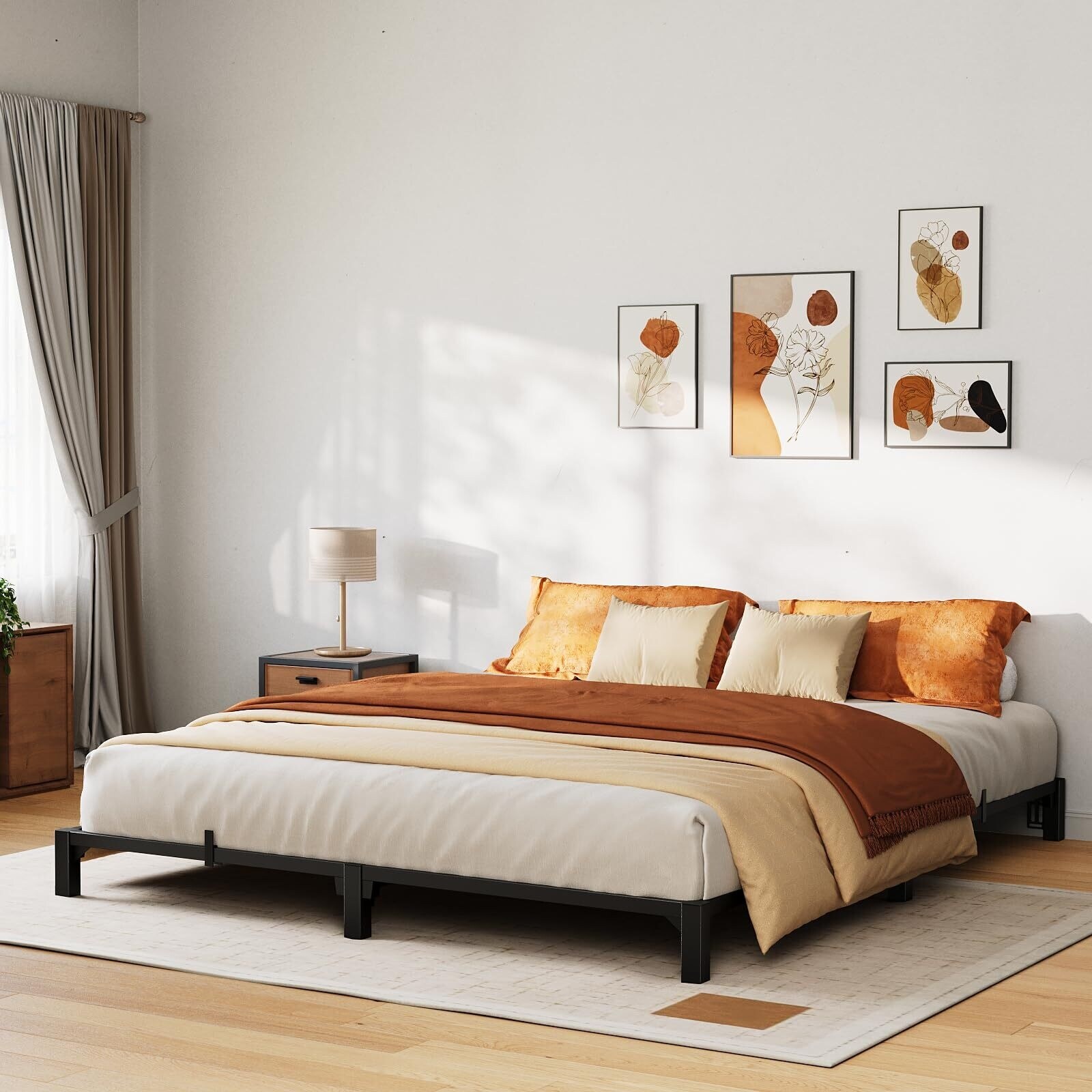 6 Inch Twin Bed Frame Heavy Duty Metal Platform Bed Frame with Durable Iron Slat Support and Legs