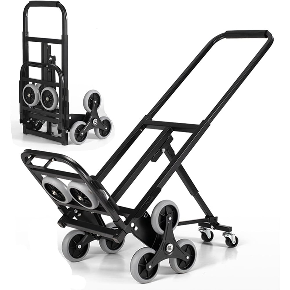 VEVOR Stair Climbing Cart, 220 lbs Capacity Hand Truck with Adjustable  Handle, Folding Dolly Cart for Stairs, Stair Climbing Dolly Hand Carts with  10 Wheels for Shopping, Moving, Office Use