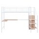 preview thumbnail 4 of 18, Stylish Twin Metal Loft Bed w/Desk, Wardrobe, Storage Ladder