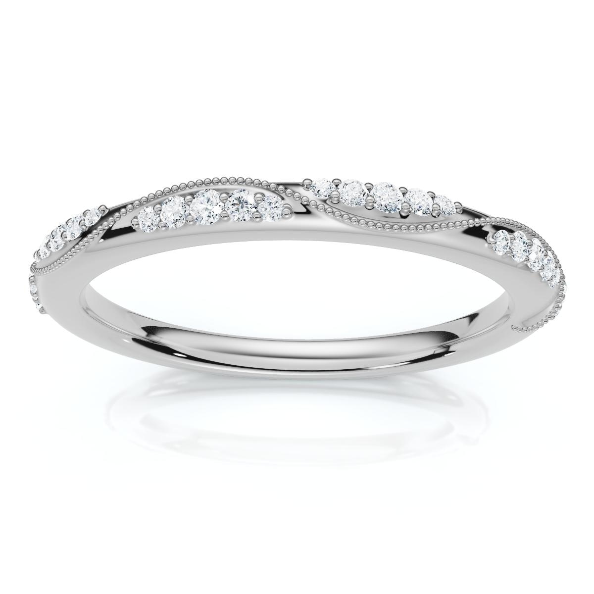 Bliss Diamond Camellia Diamond Wedding Ring Gold or Platinum Lab Grown Stackable Band