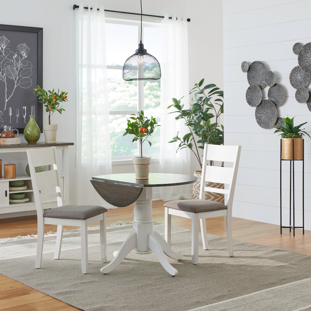 Brook Bay 3 Piece Drop Leaf Table Set with 2 Slat Back Chairs