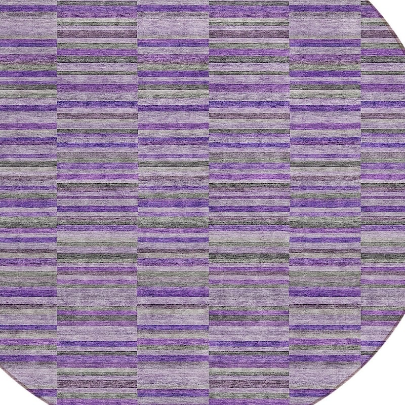 HomeRoots Striped Transitional Rectangle Outdoor Rug