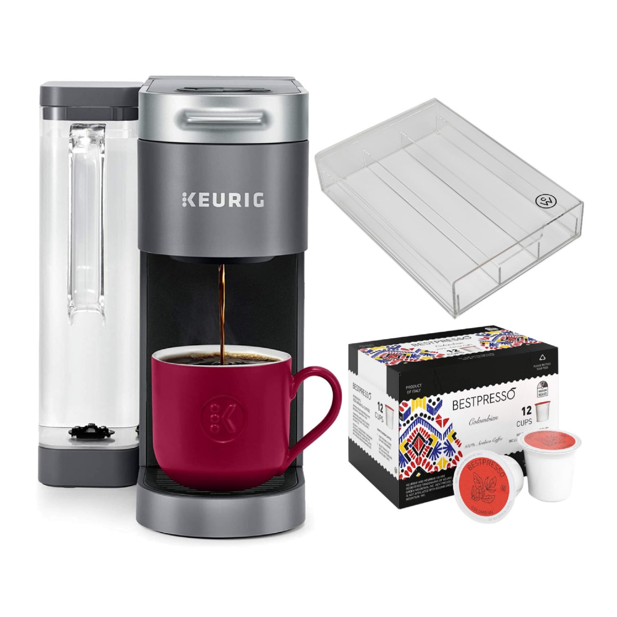 Keurig Single-Serve Coffee Maker w/ Pod Organizer - -