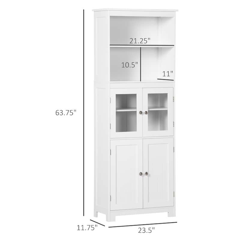 HOMCOM 63" Buffet with Hutch, Kitchen Pantry, Freestanding Storage Cabinet