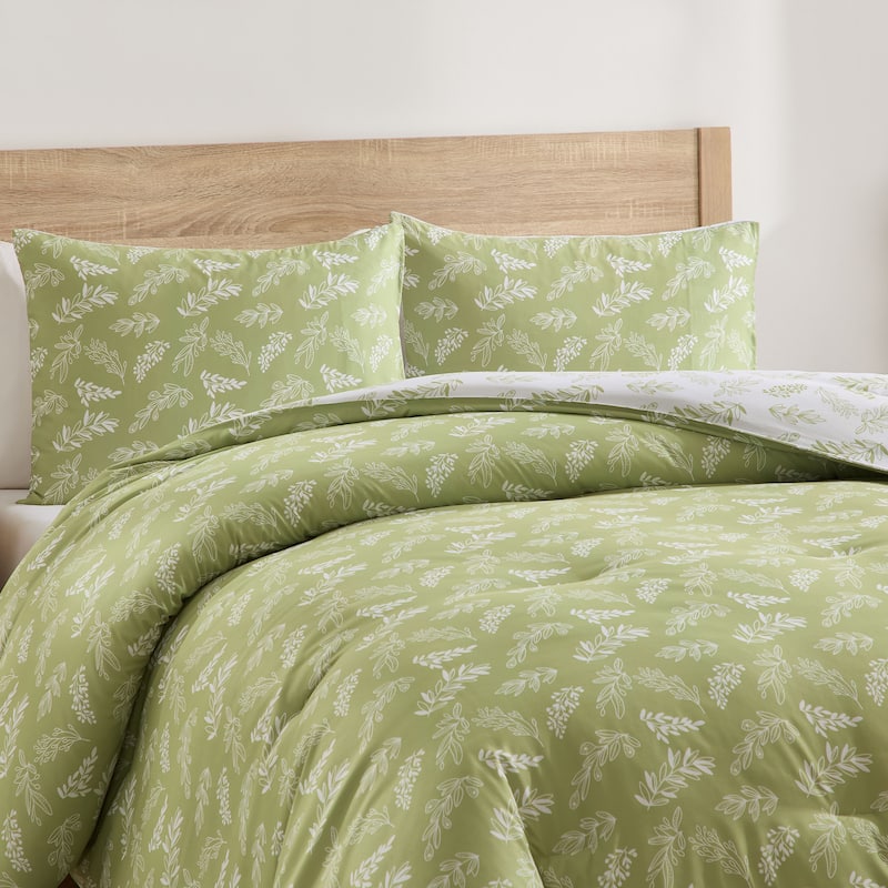Empyrean 3PC Reversible Botanical Printed Comforter Bedding Set