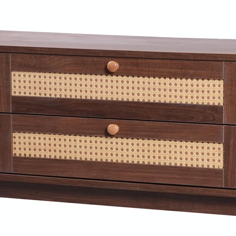Modern Farmhouse Media Console with Solid Wood Legs