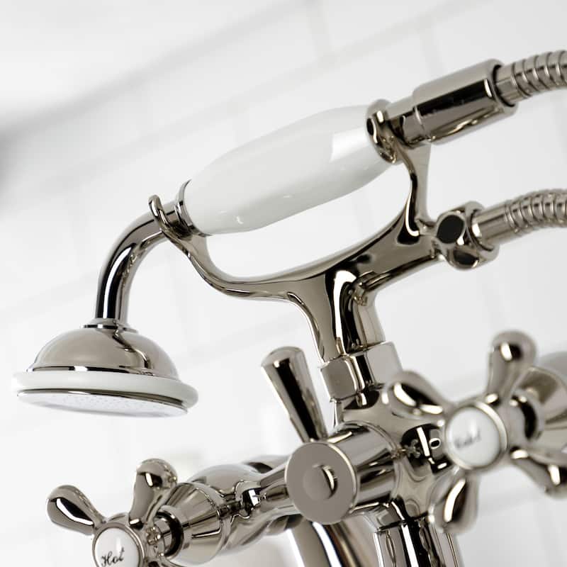 Kingston Brass Deck Mount Clawfoot Tub Faucet with Hand Shower