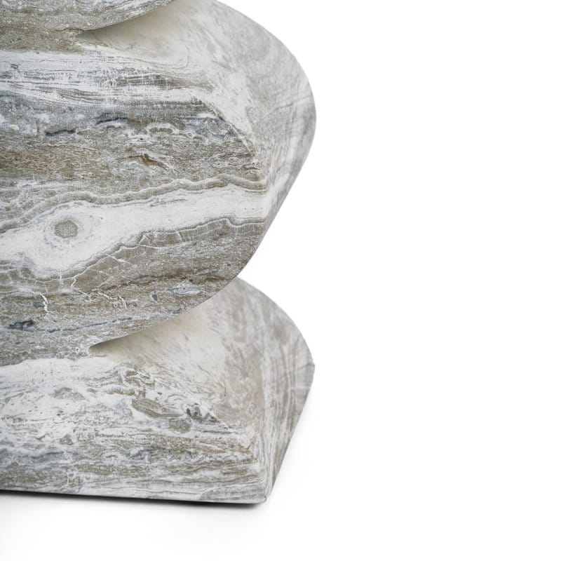 Studio London Side Table Faux Marble Effect Concrete Stool Indoor Outdoor Use