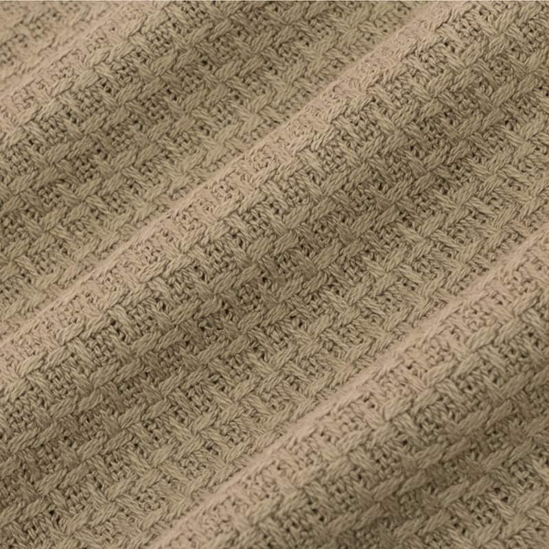 Sweet Home Collection Cotton Basket Weave Textured Blanket