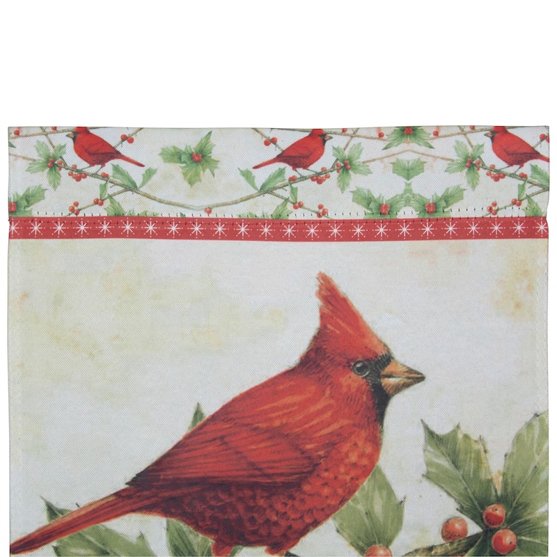 Green and Red Cardinal Christmas Outdoor Garden Flag 18" x 12.5" - 18" x 12.5"