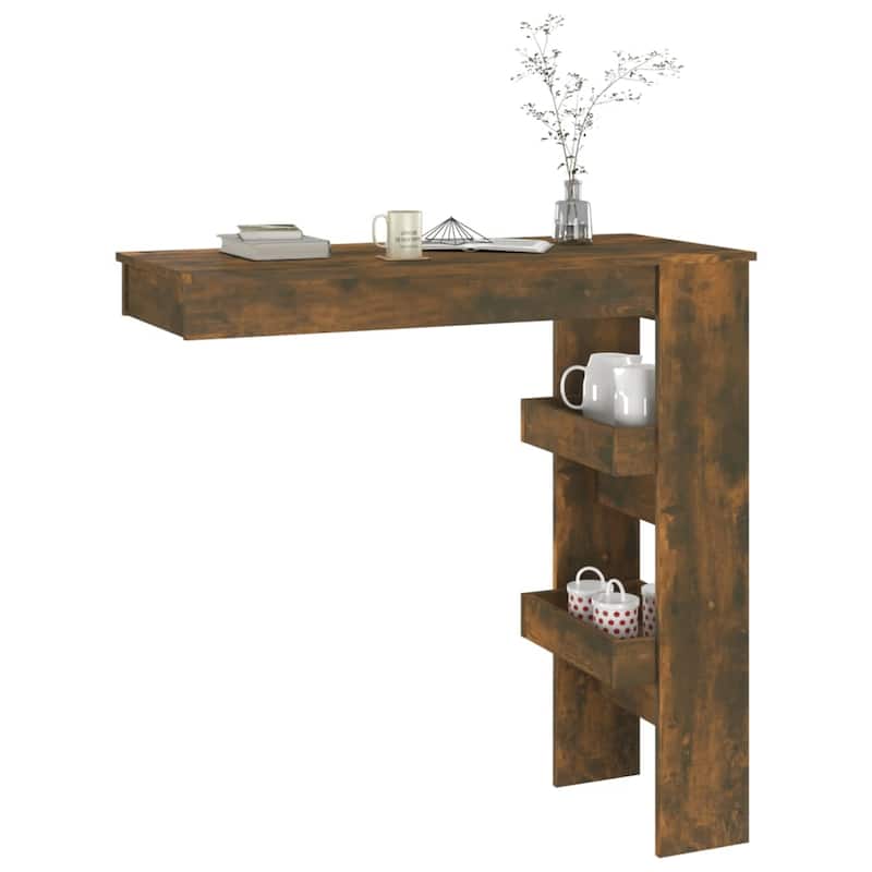 vidaXL Wall Bar Table Kitchen Bar Dining Table Computer Desk Engineered Wood - 40.2" x 17.7" x 40.7"