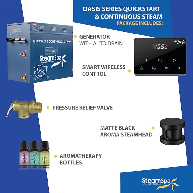 Oasis Series 4500-Watts Steam Generator with Continuous Steam Plus Fully Wireless Handheld Control