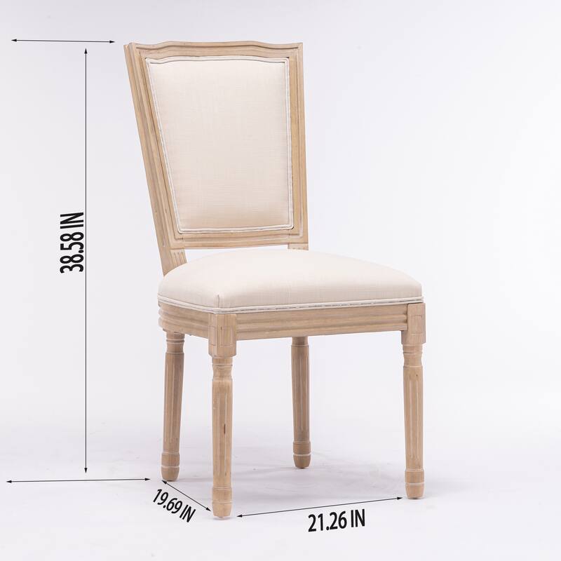 Solid Wood Frame Linen Fabric Dining Chair