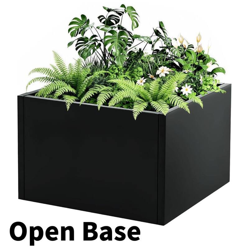 18" Modern Raised Garden Bed Planter, Ideal for Yard, Patio, No Base - N/A - Black
