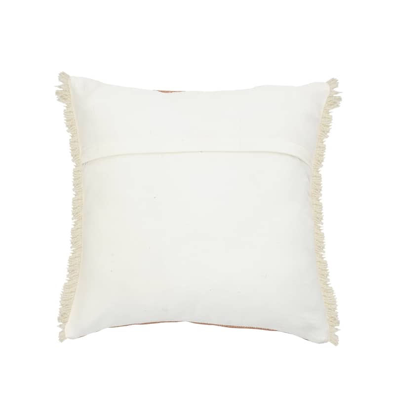 Caramel Coated Fringed Throw Pillow 