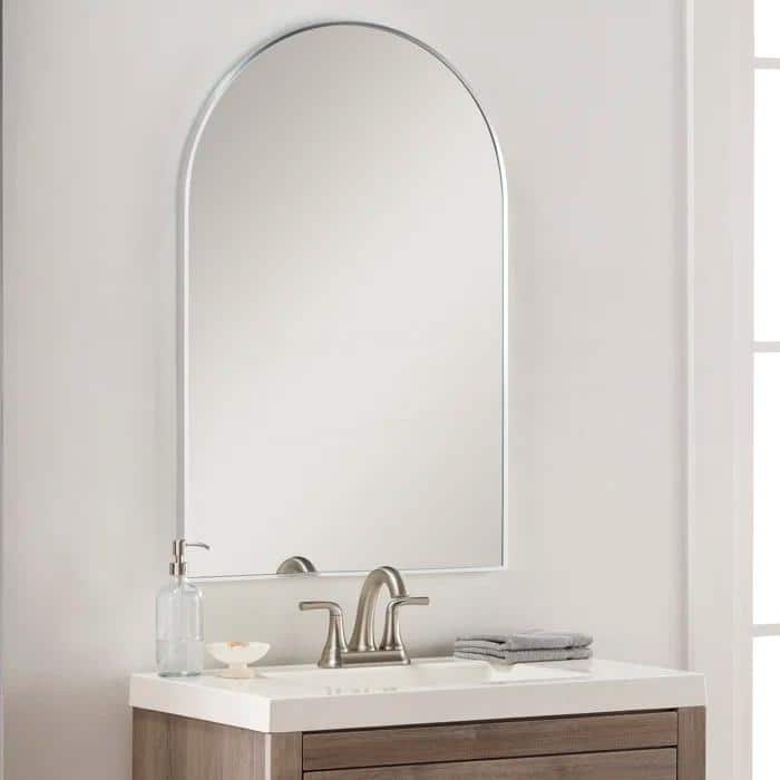 24x36 Inch Metal Framed Arched Bathrrom Mirror