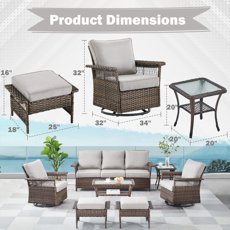Outdoor Glider Chair with Soft Cushion