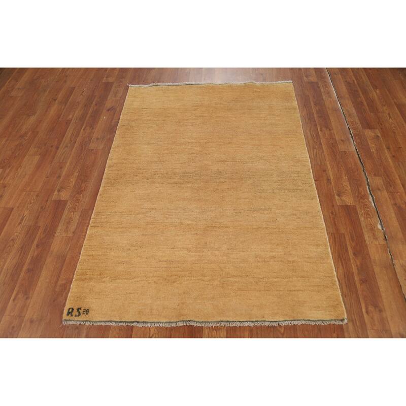 Modern Gabbeh Oriental Foyer Rug Handmade Tribal Wool Carpet - 3'5"x 4'10"