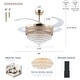 preview thumbnail 47 of 62, 48-Inch Crystal Fandelier with 4 Retractable Blades, Dimmable LED, App and Remote Control - 48 Inches