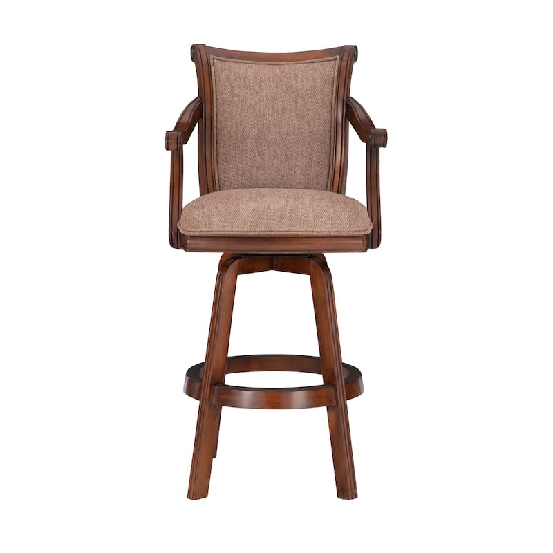 Bordeaux Warm Cherry Swivel 30-inch Bar Stool