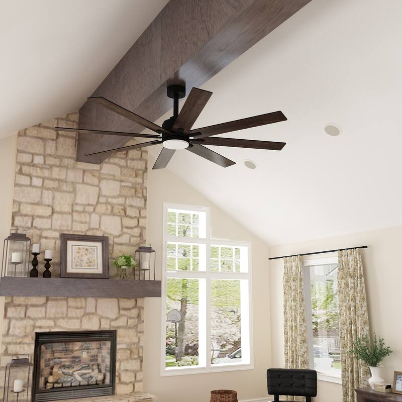 72-Inch Ceiling Fan with Dual-Tone Blades and 3-Color LED Light