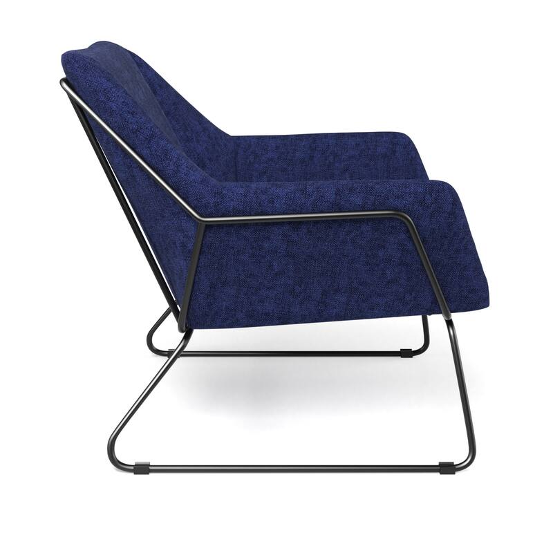 Caine Fabric Accent Chair with Black Powder Coated Sled Base