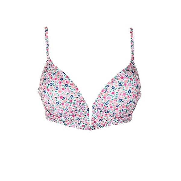 pink floral bikini top