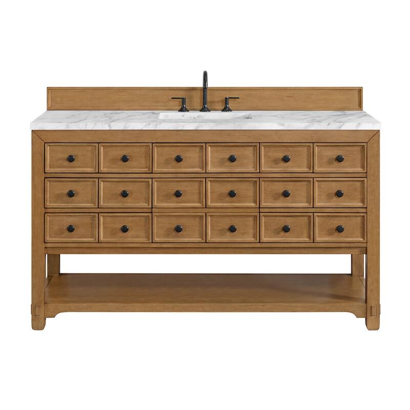 James Martin Vanities 505-V60S-3CAR Malibu 60" Free Standing Single - Amber Birch - Wood Finish