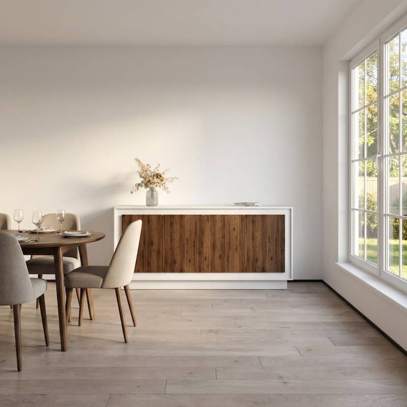 Meble Furniture Benita 4D 66.9" Sideboard Buffet Cabinet - Matte Finish, 4-Door European Made Modern Credenza