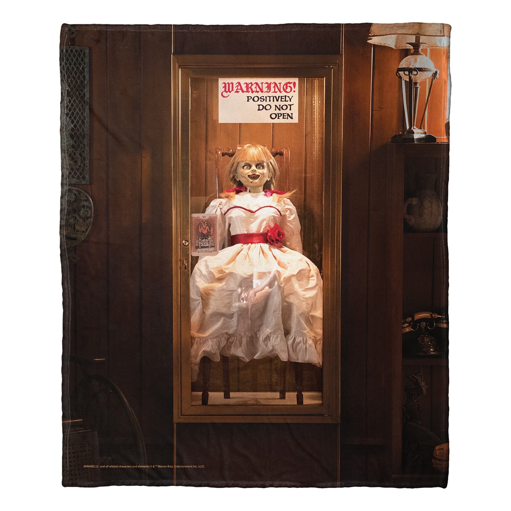 Warner Brothers Annabelle Positively Do Not Open Silk Touch Throw Blanket