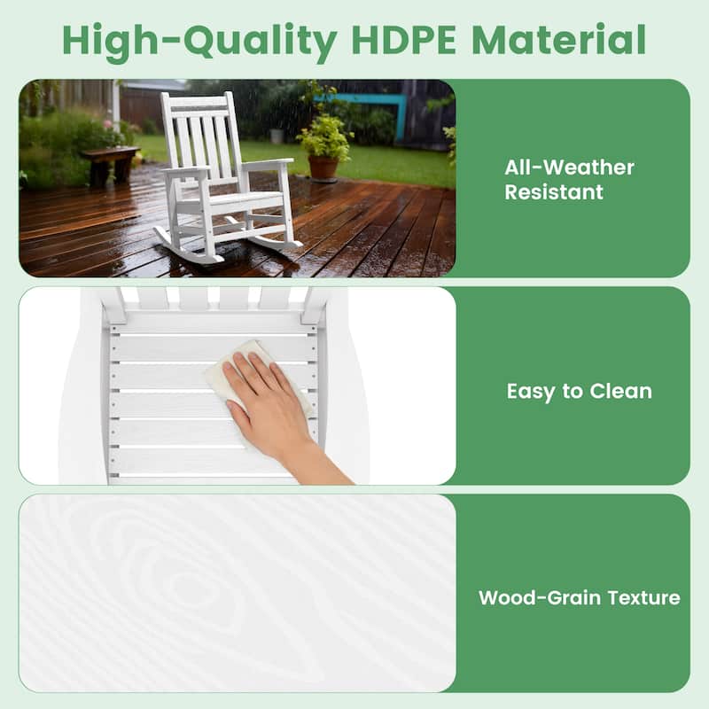 Modern High-Back Rocking Adirondack Chair All Weather