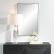 preview thumbnail 5 of 4, Curved Rectangular Frame Vanity Wall Mirror - 34" - Black