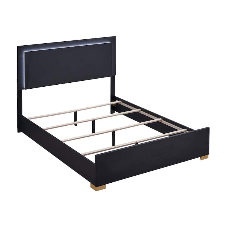 Medici Black 4-piece LED Headboard Panel Bedroom Set