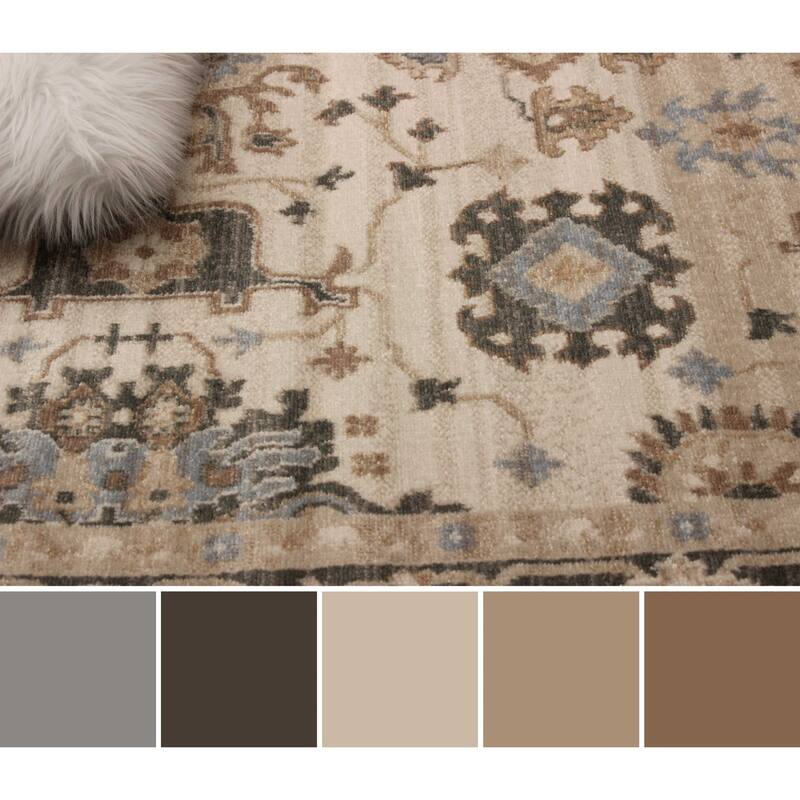 ECARPETGALLERY Machine Woven Gloria Ivory Area Rug