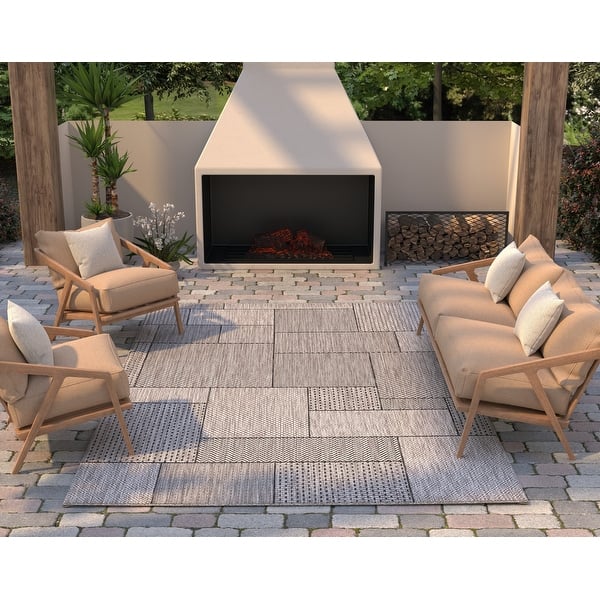 Colorblock Outdoor Rugs Domani Brush Colorblock Indoor/Outdoor Area Rug - Bed Bath & Beyond ...