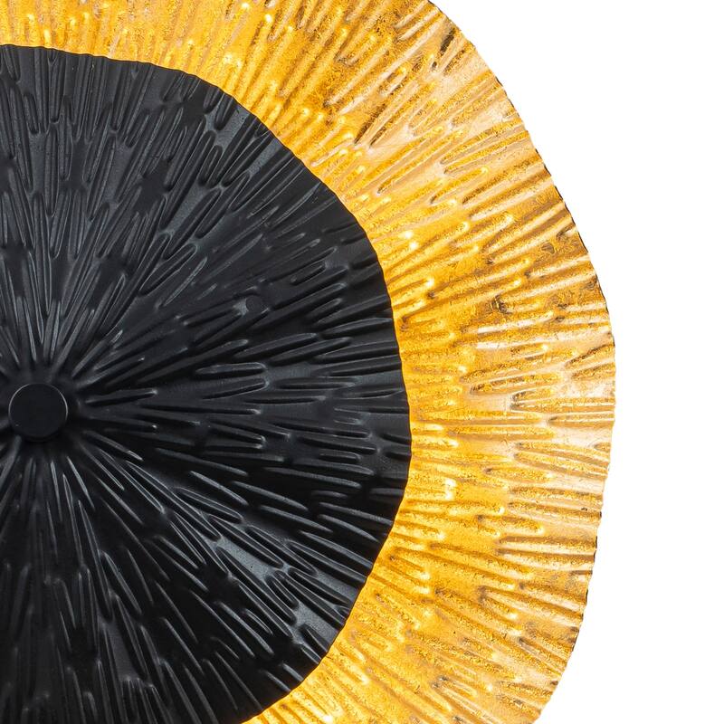 Matte Black & Gold Foil Round Dimmable Integrated LED Wall Sconce