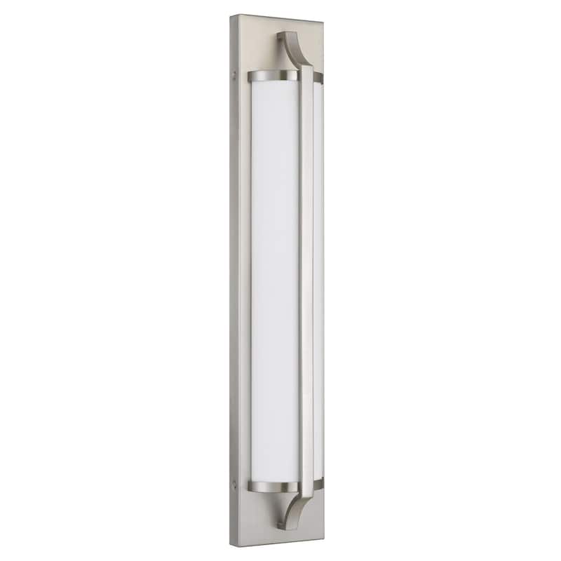 Integrated LED Bathroom Vanity Light Bar - 26.77" W x 7.09" D x 5.91" H - Brushed Nickel