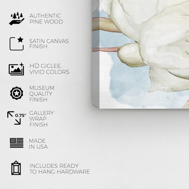 Wynwood Studio Canvas Floral and Botanical Latenight Blossom White and Farmhouse Wall Art Canvas Print