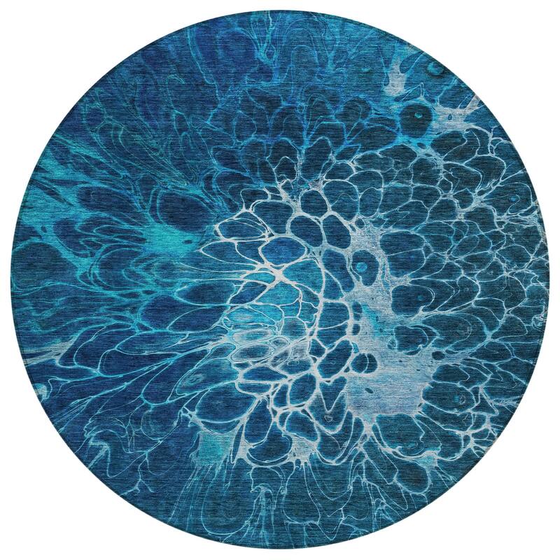 Machine Washable Indoor/ Outdoor Chantille Modern Floral Rug