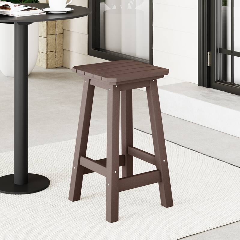 Polytrends Laguna Hdpe All Weather Outdoor Patio 24" Square Counter Stool