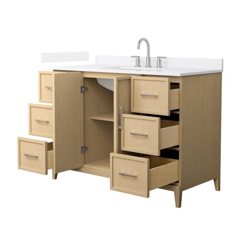 Elan 48-inch Single Vanity, 3 Hole Quartz Top