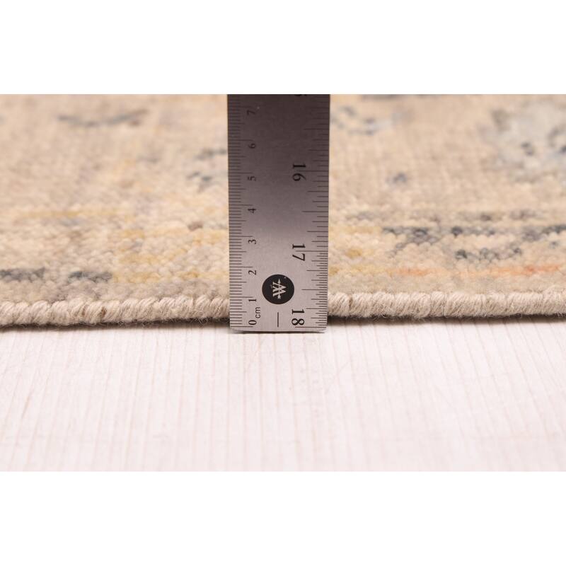 ECARPETGALLERY Hand-knotted Modern Oushak Light Grey Wool Rug - 4'1 x 5'10