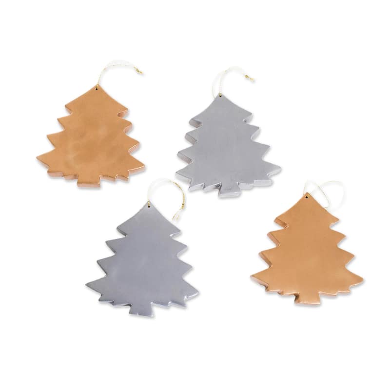 Novica Handmade Christmas Tree Royalty Wood Ornaments (Set Of 4)