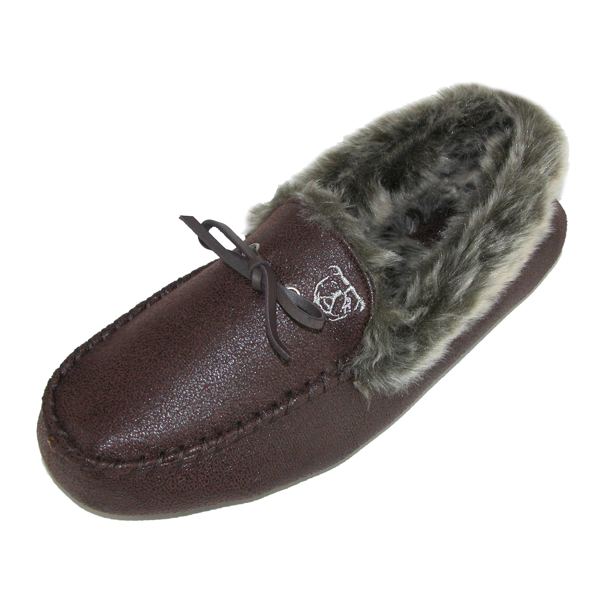 mens fur moccasin slippers