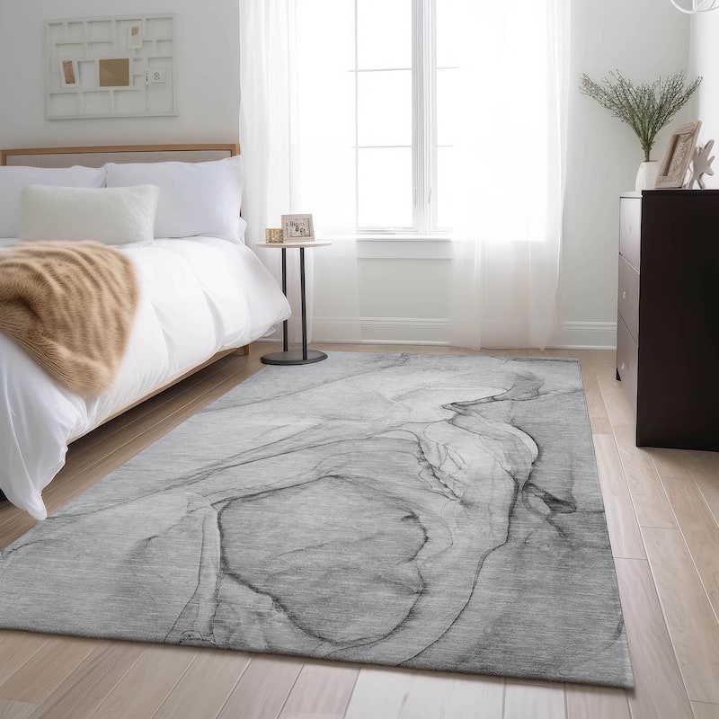 Premium Washable Super Soft Abstract Contemporary Mayfield Rug - Gray - 8' x 10' - Rectangle