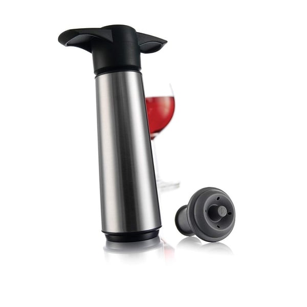 Vacu Vin Original Stainless Steel Wine Saver Pump W/ 1 Stopper. Opens flyout.