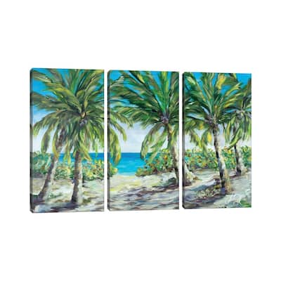 iCanvas "Tropical Palm Tree Paradise" by Julie Derice 3-Piece Canvas Wall Art Set