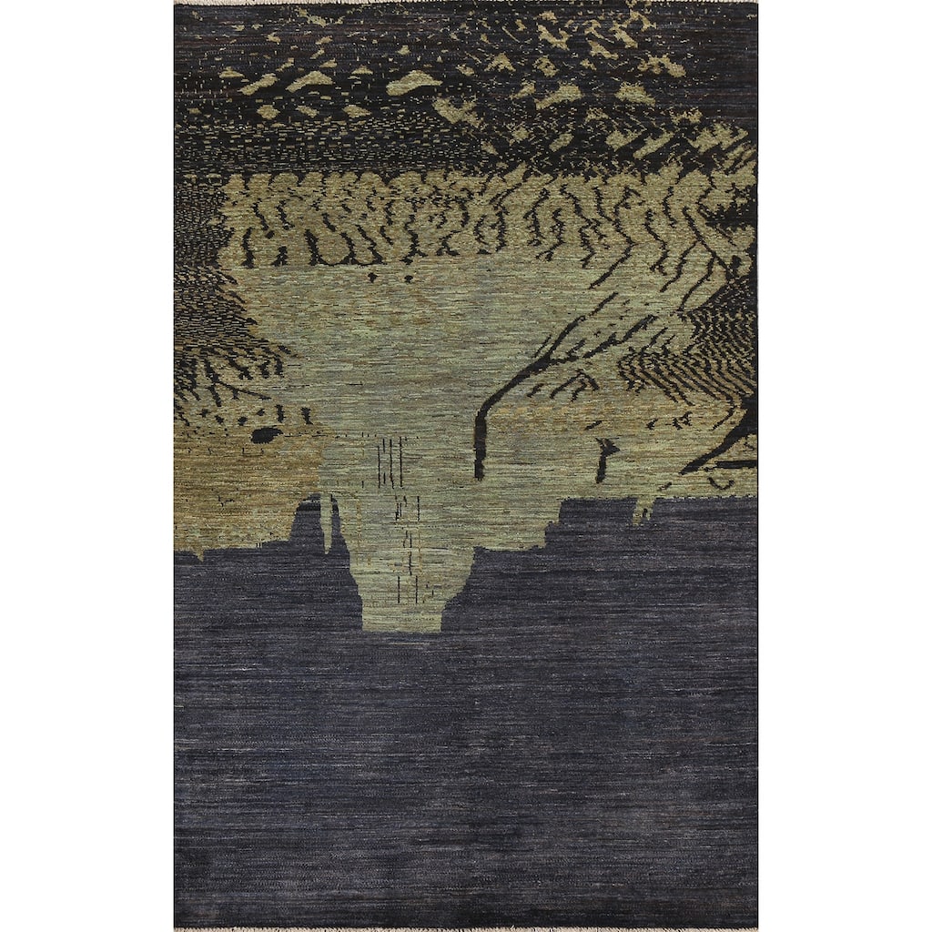 Abstract Design Gabbeh Persian Wool Area Rug Handmade Bedroom Carpet - 5'6" x 8'0"