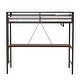 preview thumbnail 8 of 6, Twin Size Metal Loft Bed with Integrated Desk and Closet Rod, Space-Saving Frame with Guardrails and Ladder